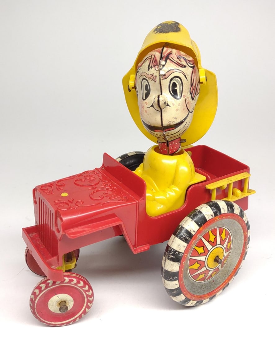 Marx Whoopie Fire Chief Toy Wind-Up Car (1 of 9)