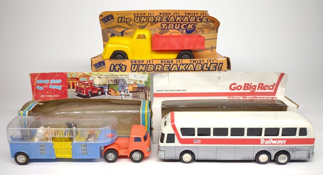 3 Vintage Toy Trucks & Bus w/ Boxes (1 of 11)