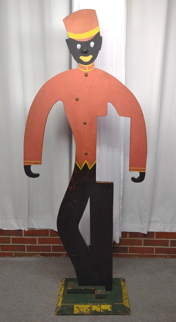 Life Size Black Bellhop Suitcase Holder (66" tall) (1 of 8)