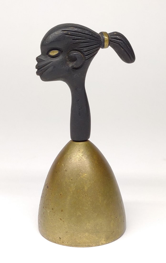 Taxco Brass African Woman Bell (1 of 6)