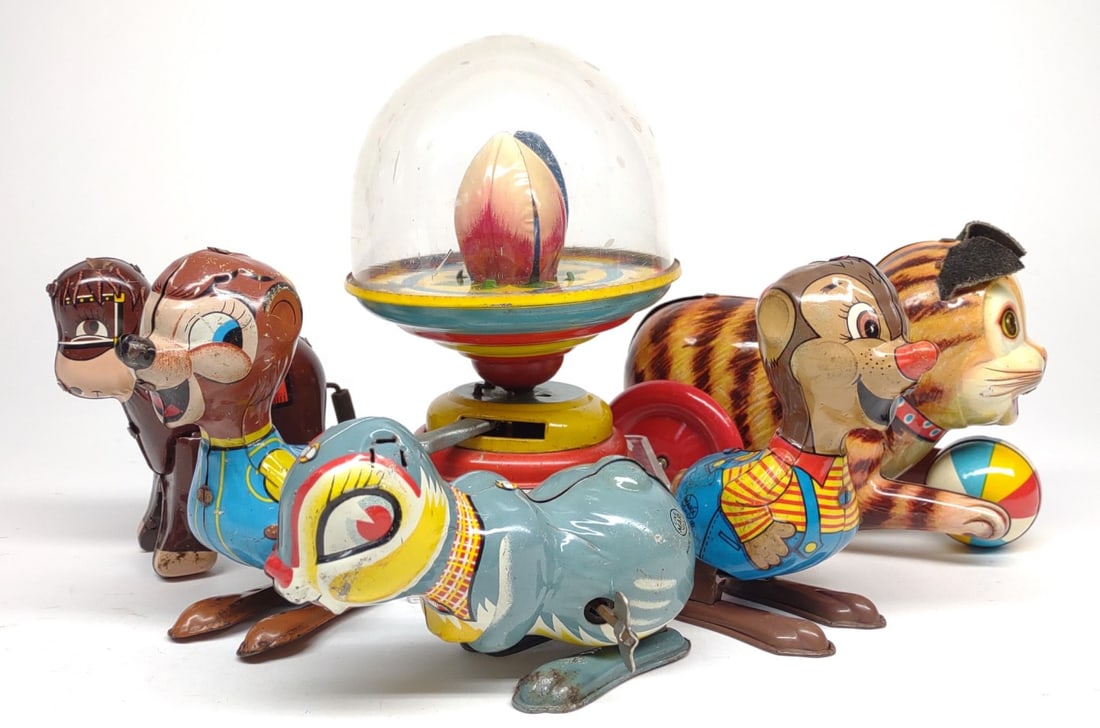 6 Linemar Japan Tin Wind-Up Toys (1 of 13)