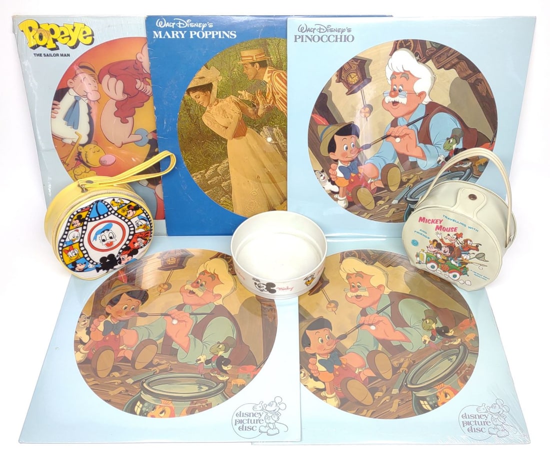 Walt Disney Hand Bags, Picture Discs & Bowl (1 of 11)
