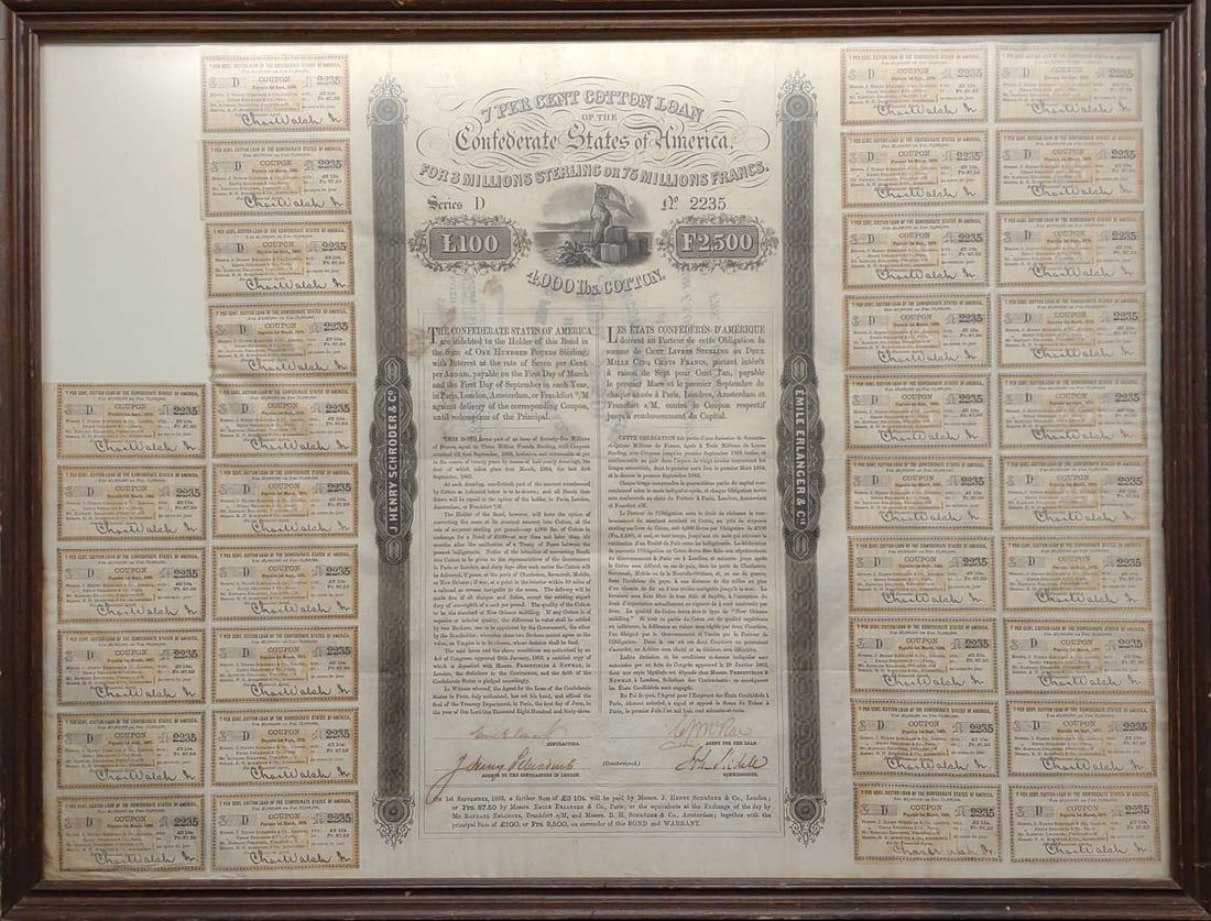 Confederate States of America Cotton Loan Bond (1 of 13)