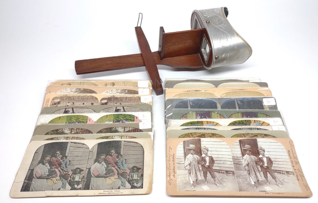 Antique Stereoscope w/ Black Americana Slides (1 of 18)