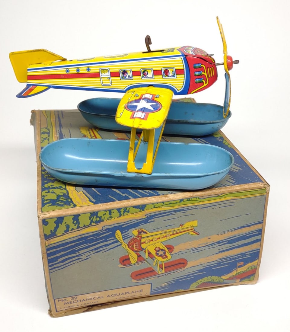 Chein #39 Wind-up Aquaplane Toy w/ Box (1 of 10)