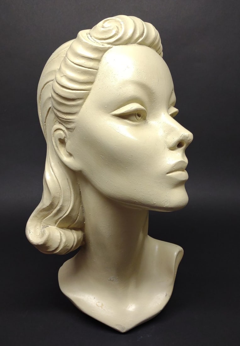Vintage Ceramic Female Bust Sculpture / Mannequin (1 of 7)