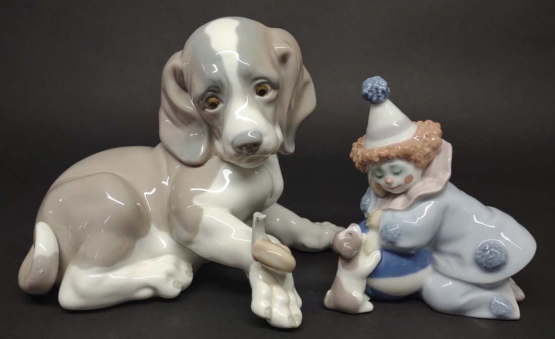 Lladro Clown & Dog Porcelain Figurines 5278, 1139 (1 of 15)