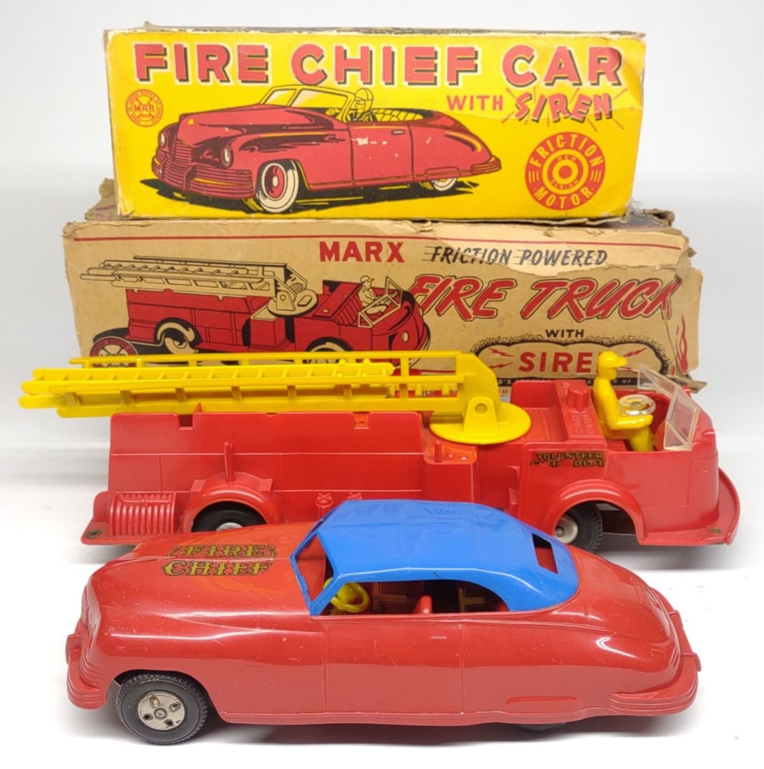 Marx Fire Truck & Fire Car Friction Toys w/ Box (1 of 15)
