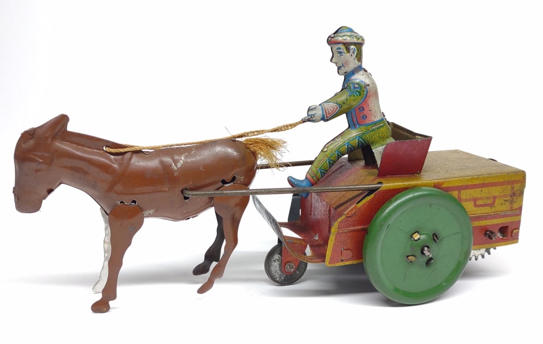 Strauss Wildfire Windup Tin Horse Drawn Wagon Toy (1 of 6)