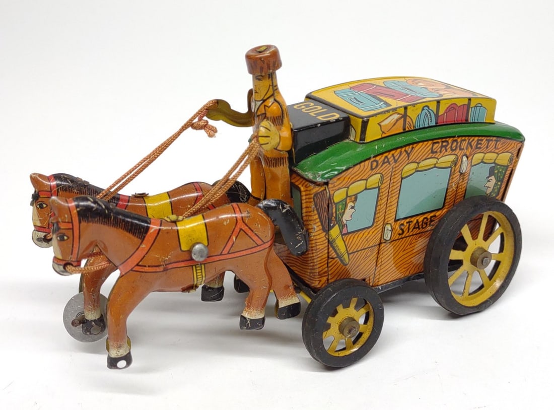 Linemar Davy Crockett Tin Friction Stagecoach Toy (1 of 7)
