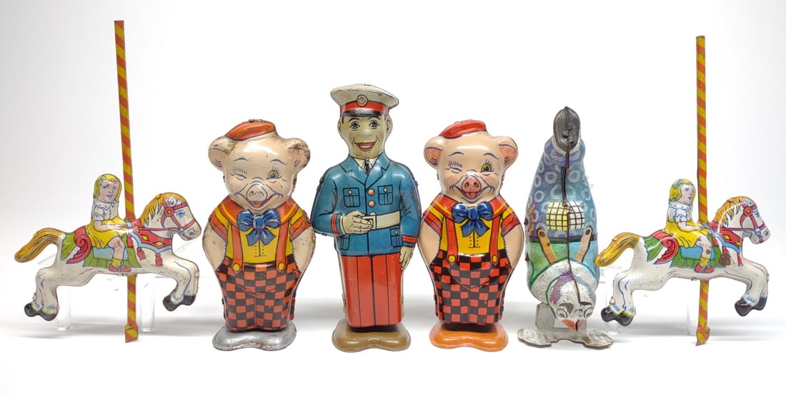 6 J Chein Tin Litho Toys (4 wind-ups) (1 of 5)