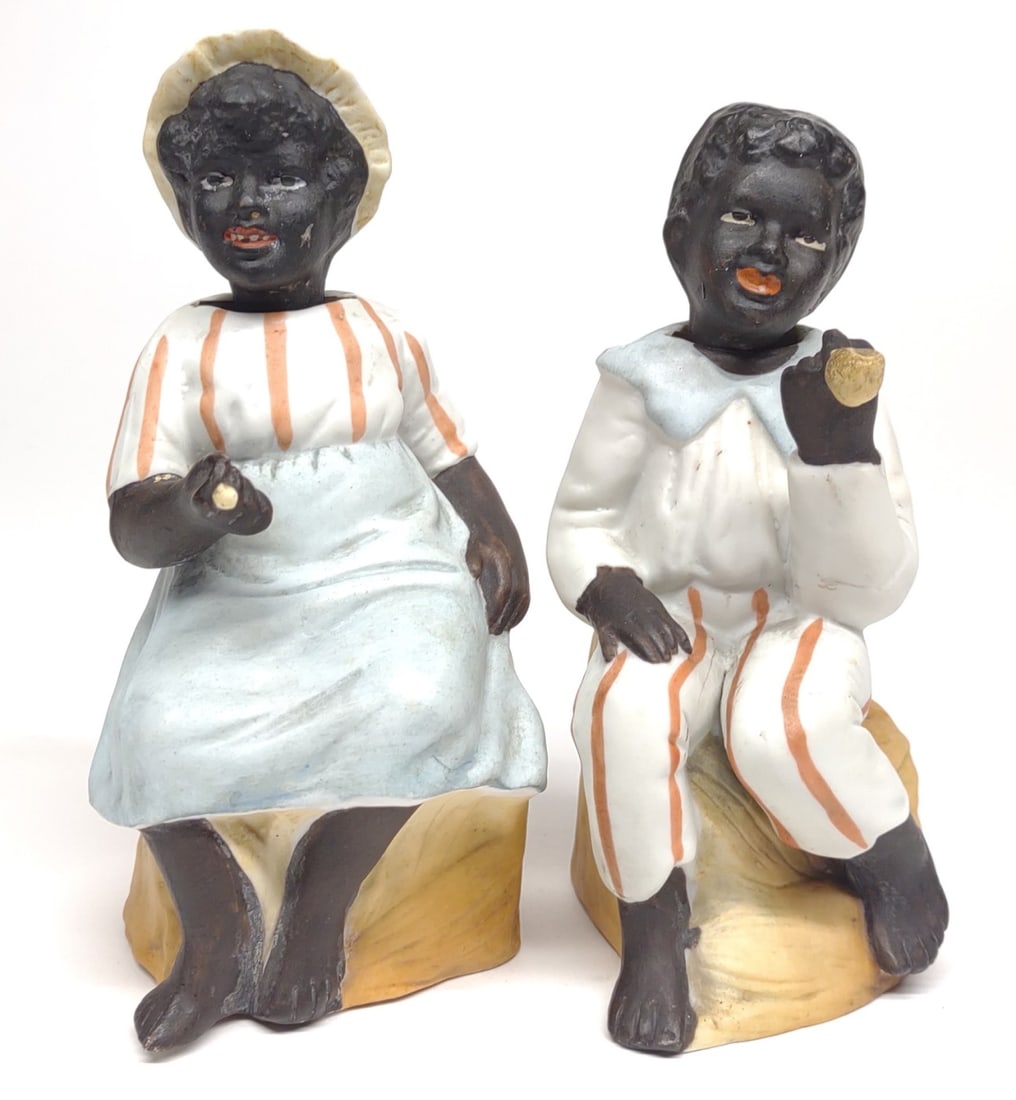 German Bisque Nodding Figures of Black Children (1 of 8)