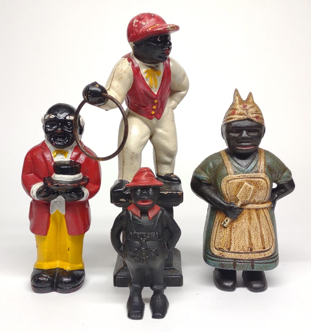4 Cast Iron Black Americana Still Coin Banks (1 of 8)