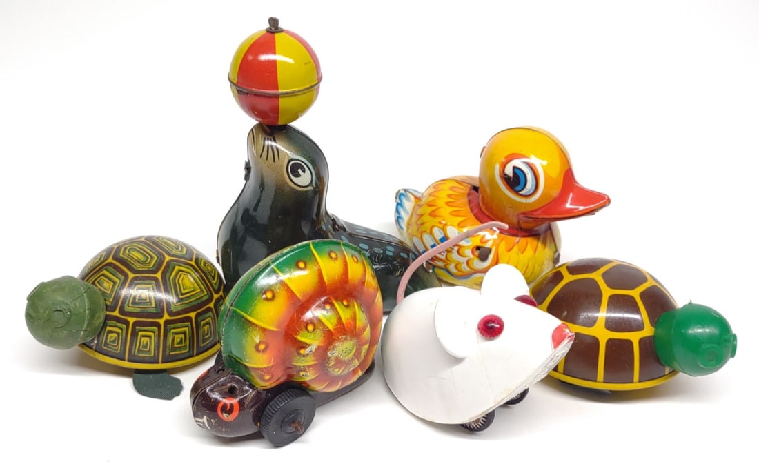 6 Lehmann W. German Wind-up Tin Toys (1 of 6)