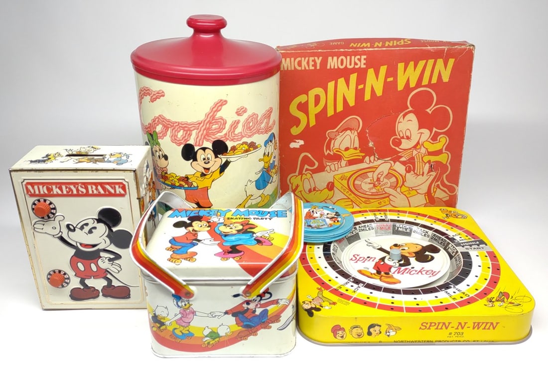 Vintage Mickey Mouse Tin Toys & Bank (1 of 20)