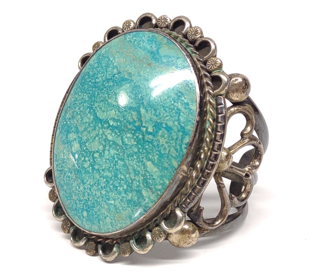 Native American Turquoise & Sterling Cuff Bracelet (1 of 11)