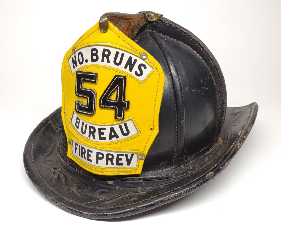 Cairns Leather Fire Helmet (No. Bruns, New Jersey) (1 of 10)