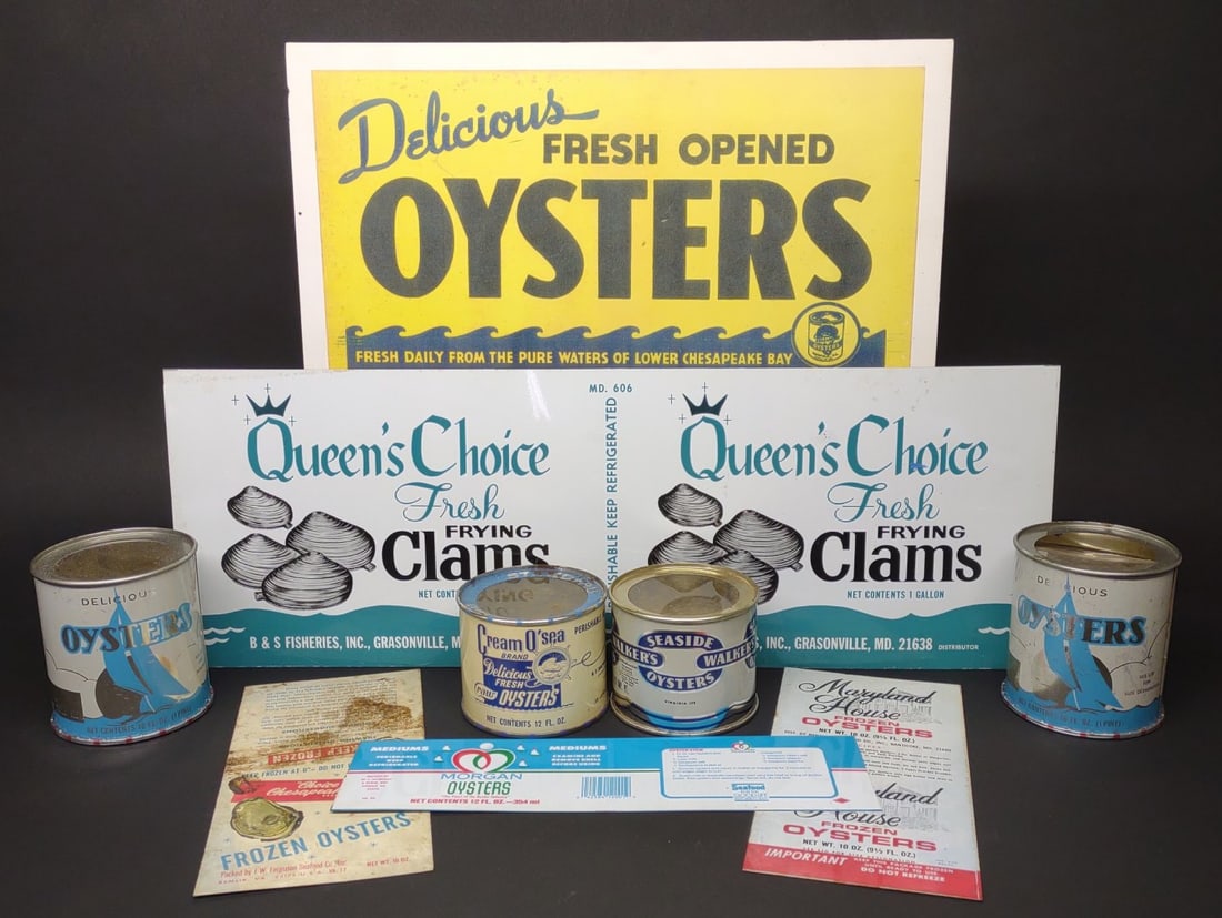 Vintage Oyster Tin Cans & Tin Labels (1 of 19)