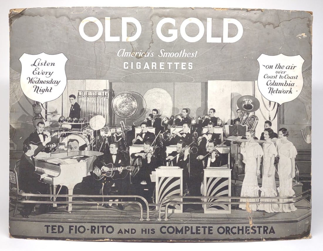 1930s Old Gold Cigarettes Cardboard Sign (1 of 5)