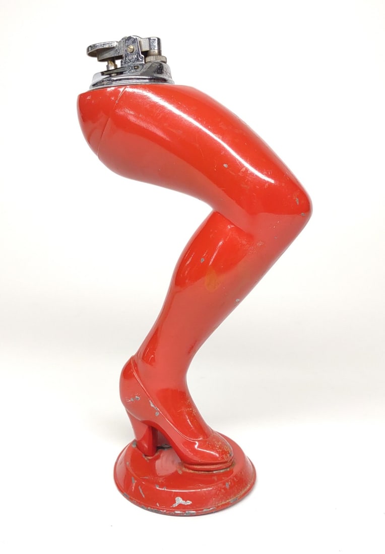 Vintage Metal Figural Leg Table Lighter (1 of 10)