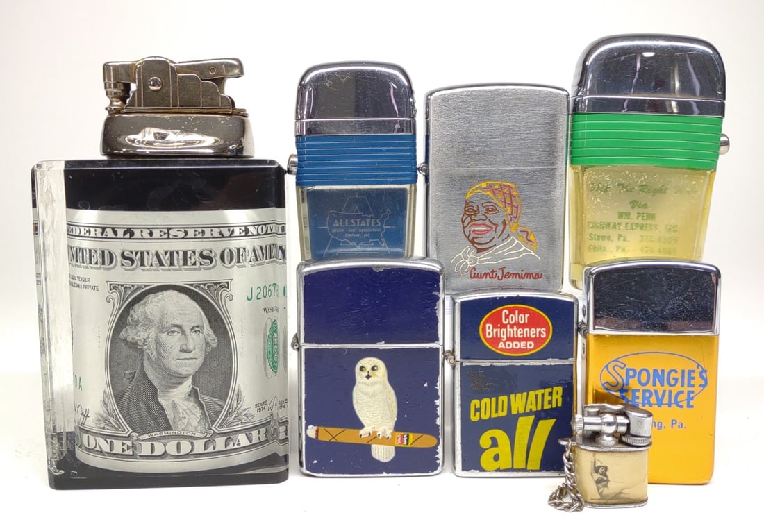 8 Vintage Advertising & Novelty Lighters (1 of 13)