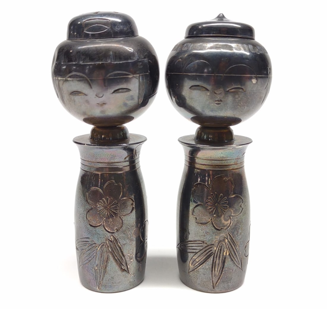 2 Sterling Silver Kokeshi Dolls S/P Shakers (1 of 7)