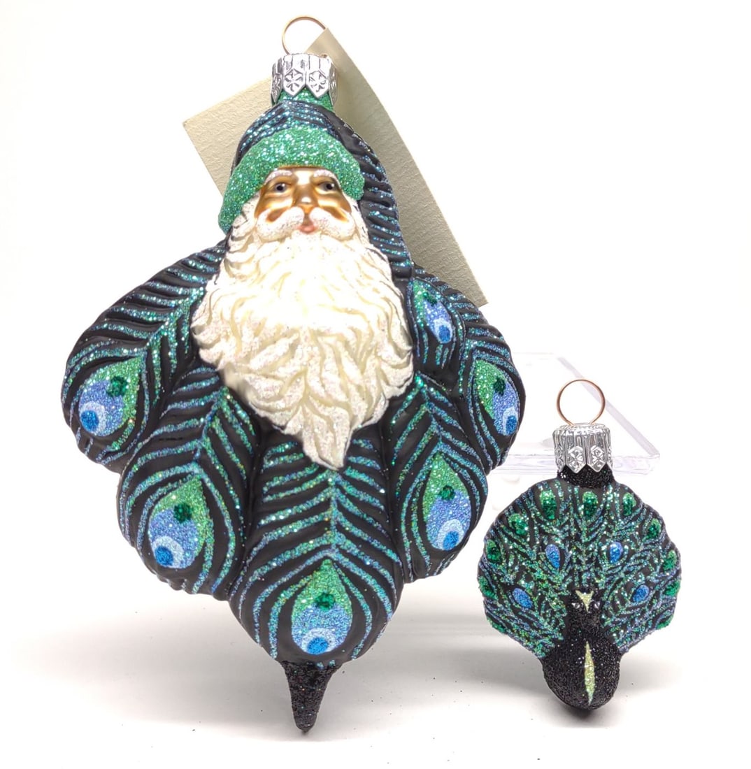 Patricia Breen Peacock Santa Christmas Ornament (1 of 7)