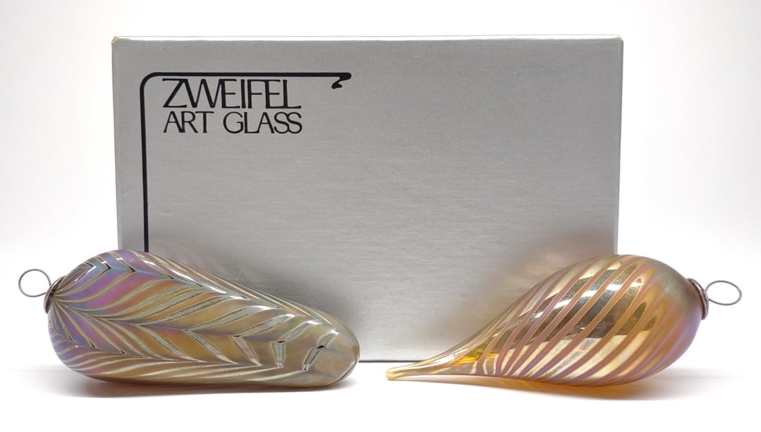 2 Zweifel Art Glass Christmas Ornaments (Signed)-C (1 of 6)