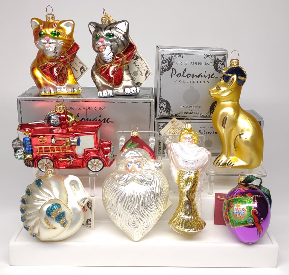 7 Kurt Adler Glass Christmas Ornaments (1 of 7)