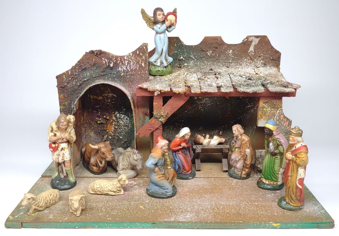 Vintage West Germany Paper Mache Nativity Set (1 of 18)