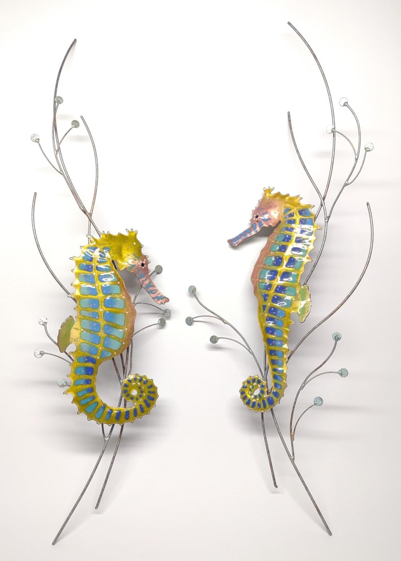 Pr. of Bovano Seahorse Metal Wall Art (1 of 8)