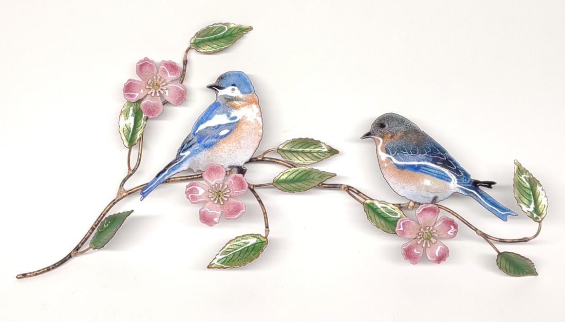 Bovano Birds Copper Enamel Wall Art (1 of 5)