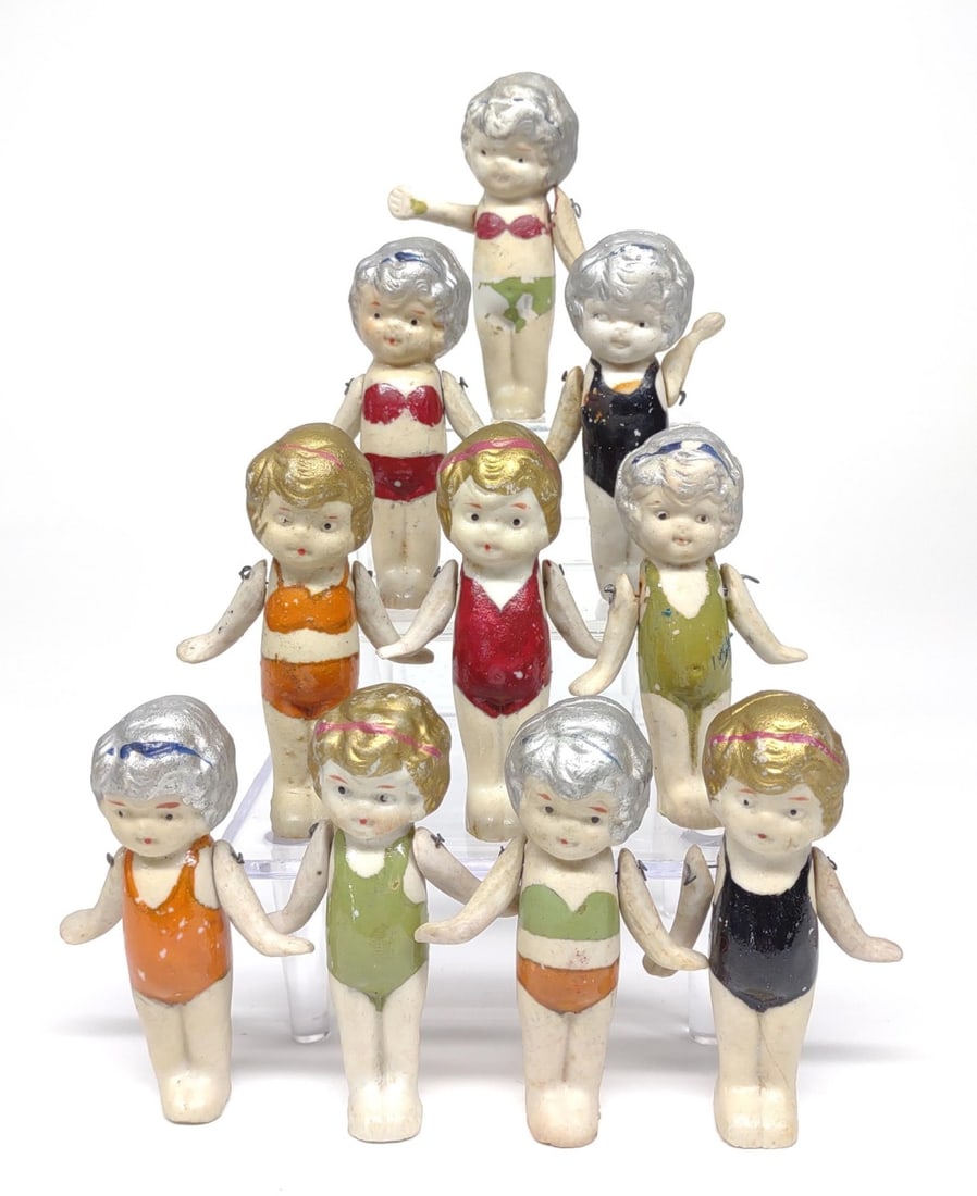 10 Vintage Bisque Japan Charlotte Style Dolls (1 of 8)