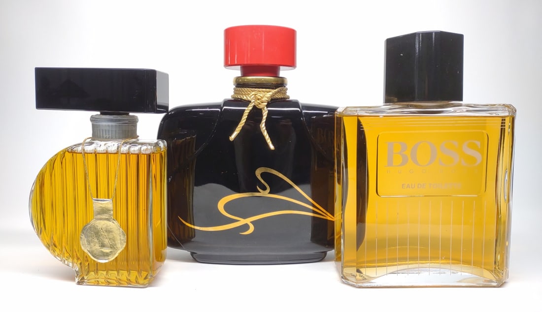 3 Large Glass Factice Cologne & Perfume Bottles (1 of 13)