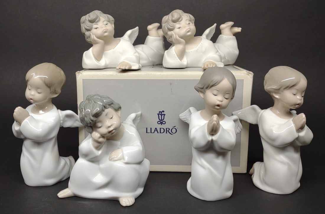6 Lladro Angel Figures (#4539,4538,4541) (1 of 14)