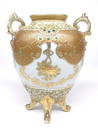 Nippon Moriage Jeweled Gold Footed Vase