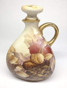 Nippon Painted Walnut Porcelain Wine Jug