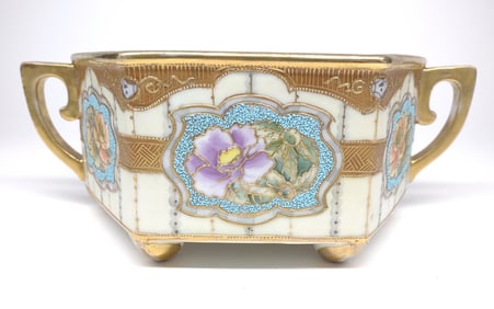 Nippon Raised Enamel Hexagonal Ferner / Bowl