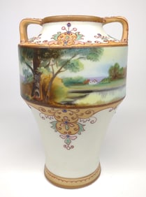 Nippon Farm & Pond Scenic Landscape Vase