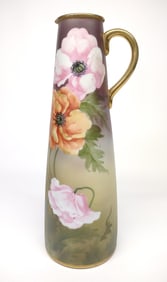 Nippon Pink & Orange Floral Decorated Pitcher