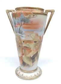 Nippon Fall Sunset Landscape Painted Vase