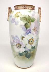 Nippon Floral & Enamel Porcelain Vase