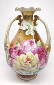 Royal Kinran Nippon Texas Rose Porcelain Vase