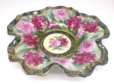 Nippon Floral Ruffle Porcelain Bowl / Candy Dish