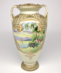 Royal Nippon Lake House Landscape Urn Vase