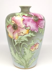 Nippon Art Nouveau Floral Porcelain Vase