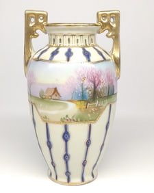 Nippon Scenic Cherry Blossom Farm Landscape Vase
