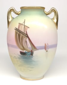 Nippon Nautical Sailboat Scenic Vase
