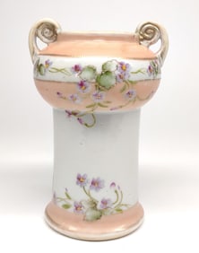 Imperial Nippon Pink Floral Double Handled Vase