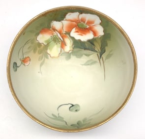 Nippon Poppy Flower Footed Bowl